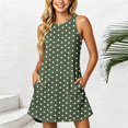 thumbnail image 5 of SAWOBUUN Womens Sleeveless Polka Dot Mini Dress Crew Neck Summer Casual Tank Dress Loose Fit Beach Sundress with Pockets, 5 of 6