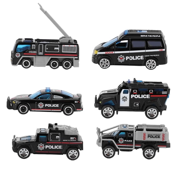 1:64 Car Model Toy, 6 Sets Of Alloy Plastic Simulation Cars, Firefighting, Off Road, Pickups, Sports Cars, Racing Cars Trucks For Boys Kids