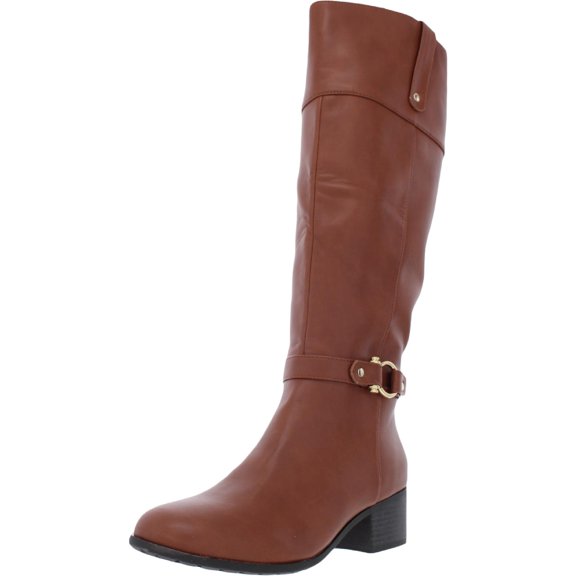 Karen Scott Womens Vickyy Embossed Faux Leather Knee-High Boots