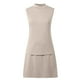 thumbnail image 4 of Conjunto de chaleco con cuello medio alto y falda de cintura alta para mujer: tejido transpirable, estilo versátil, 4 of 8