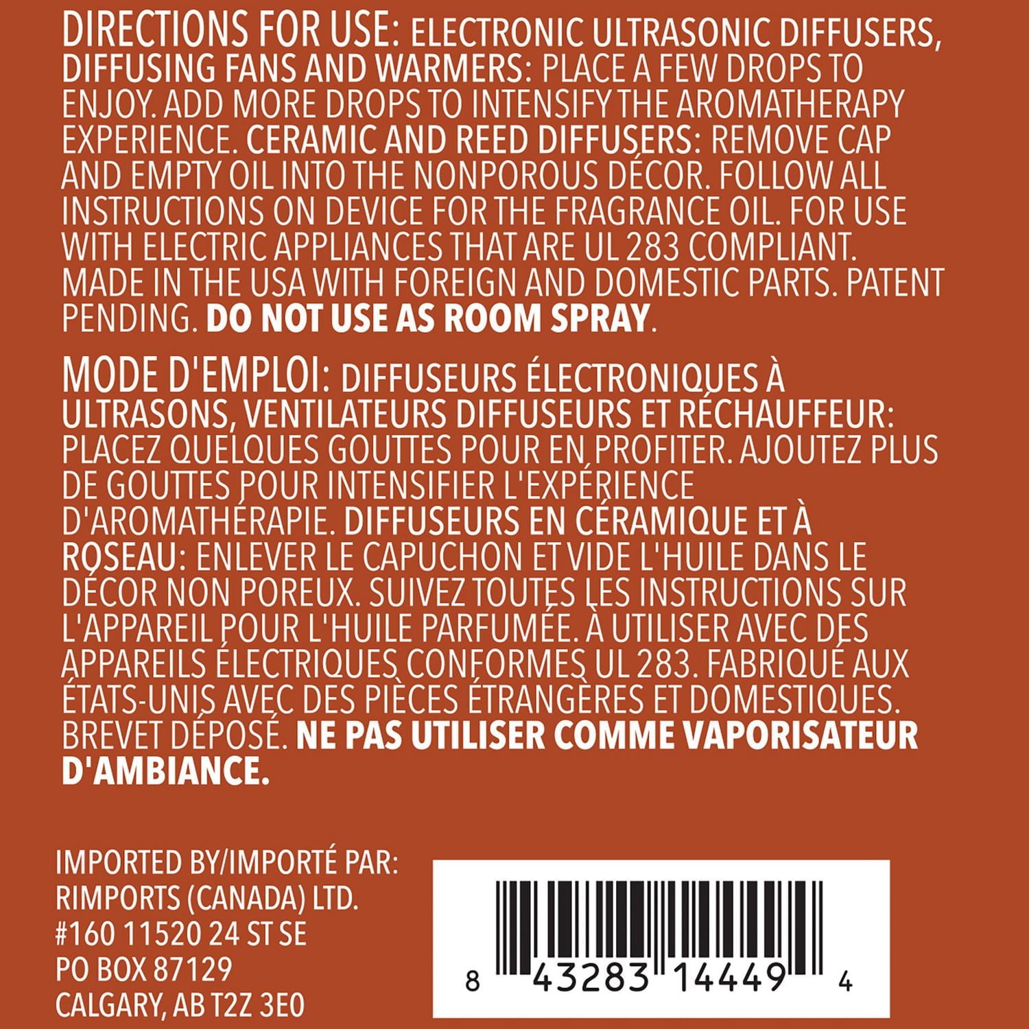 Huile parfumée multi usages ScentSationals - Cinnamon 147,8 ml