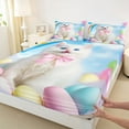 thumbnail image 3 of Castle Fairy Kids Teens Cute Bowknot Cat Queen Sheet Sets,Rainbow Animal Bed Set, 3 of 7