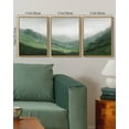 thumbnail image 3 of SHENIFY Fog Pine Green Tree Forest Canvas Wall Art Nordic Nature Modern Mountain Artwork Prints Decor 11x14in3pcs Natural Framed, 3 of 5