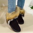 thumbnail image 3 of Women's Long Faux Fur Anti-Slip Plush Warm Boots, Comfortable Soft Warmth, Superfine Fiber Upper And Inner, Rubber Sole, Low Platform Heel, 3 of 7