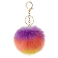 thumbnail image 1 of Pom Pom Keyring Faux Fur Decorative Fuzzy Ball Keychain Bag Charm for Women, 1 of 10