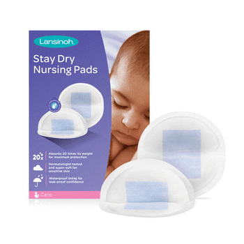 Lansinoh Stay Dry Disposable Nursing Pads for feeding, 60 Count