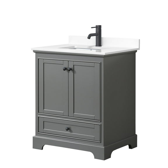 Wyndham Collection WCS202030SGBWCUNSMXX Deborah 30" Free Standing Single Basin Vanity Set