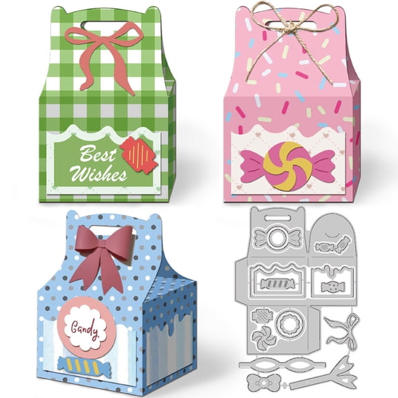 3D Candy Gift Box Cutting Dies Card Making Metal Die Cut Stencils Scrapbooking Embossing Template Dies Supplies