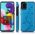 thumbnail image 3 of Phone Case for Samsung Galaxy A51 4G with Tempered Glass Screen Protector Card Holder Wallet Cover Stand Flip Leather Cell Accessories Glaxay A 51 Gaxaly M40S 51A A515F S51 Cases Women Men Blue, 3 of 7