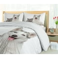 thumbnail image 5 of Ambesonne Cat Duvet Cover Set, Animals Pets Dogs Digital, Queen, White and Grey, 5 of 6