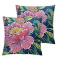 thumbnail image 2 of Nawypu Bright and Cheery Chinoiserie Floral Sofa Pillowcase Pink Coral Watercolor Peony Decorative Cushion Cover Japanese Chinoiserie Pillowcases for Sofa Living Room,Set of 2, 2 of 6
