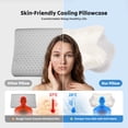 thumbnail image 2 of EDX Ergonomic Contoured Memory Foam Pillow, Cervical Support Pillow with Dual Height Design & Arm Grooves, Breathable Removable Cover, Suitable for Side, Back & Stomach Sleepers, Light Gray, 2 of 9