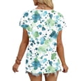 thumbnail image 4 of Cilsoka Ladies Tops and Blouses Petite Size, Floral Print Tops for Women Summer T Shirts Boho V Neck Short Sleeve Casual Tops Loose Fit Basic Vacation Beach Tees, Graphic Trendy Tees, 4 of 6