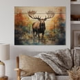 thumbnail image 2 of Designart "Colorful Moose Majestic painting" Animals Print on Natural Pine Wood, 2 of 5
