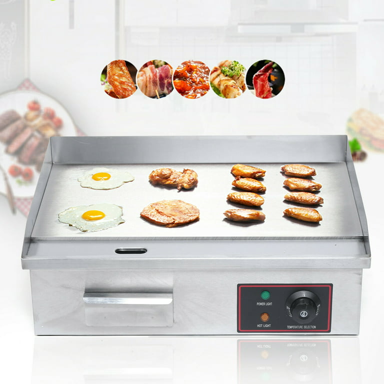 IRONWALLS Commercial Electric Griddle 22”, 3000W Electric Flat Top Griddle  Grill Indoor with 122~572℉ Adjustable Temperature Control, Non-stick