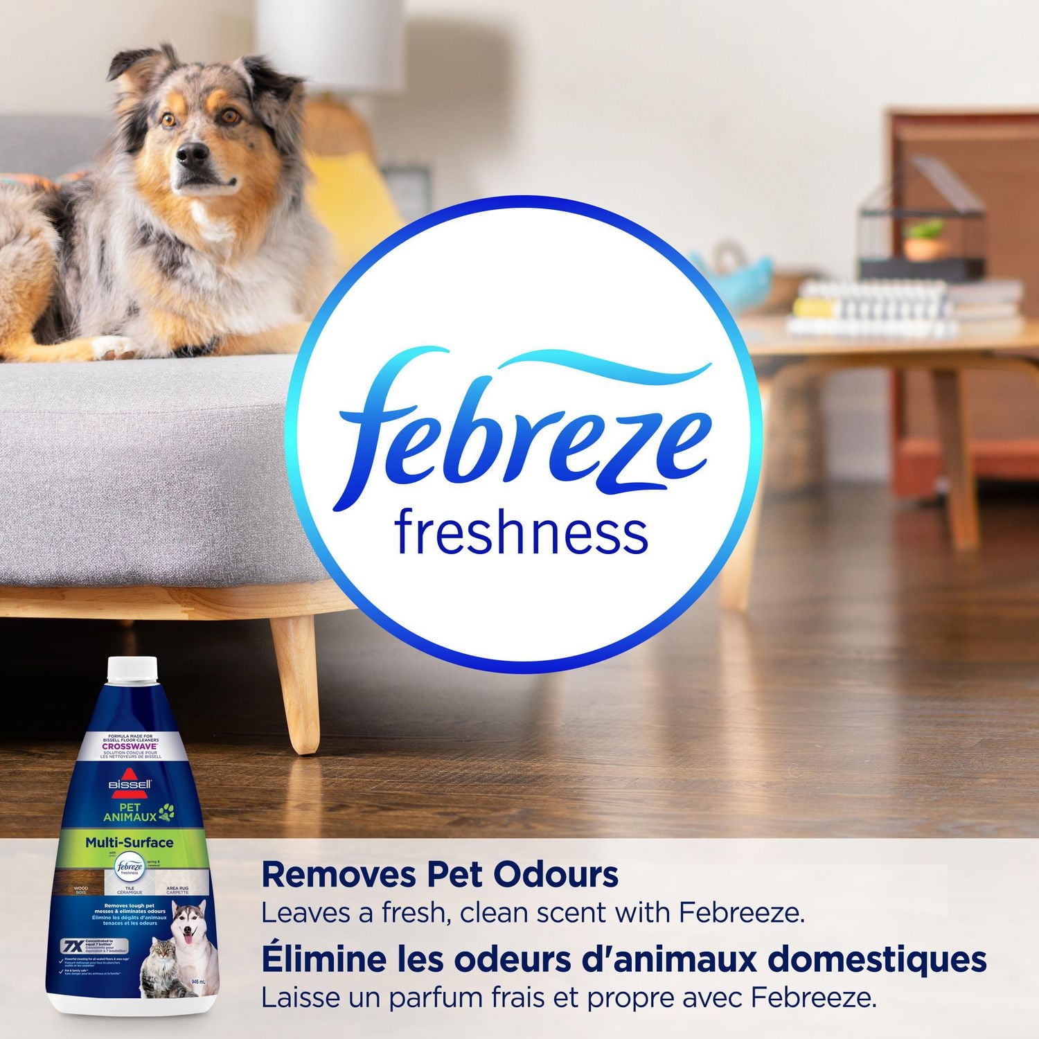 BISSELL® PET Multi-Surface with Febreze Formula for CrossWave® 64 oz, Remove Paw Prints & Pet Messes