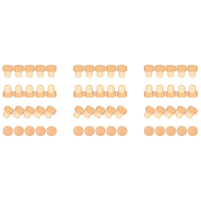 60 Piezas Corchos de Vino en Forma de T Corchos de Degustación Corchos de Vino en Forma de T con Tapa de Tapón de Botella de Vino de Madera Tapones de Botella
