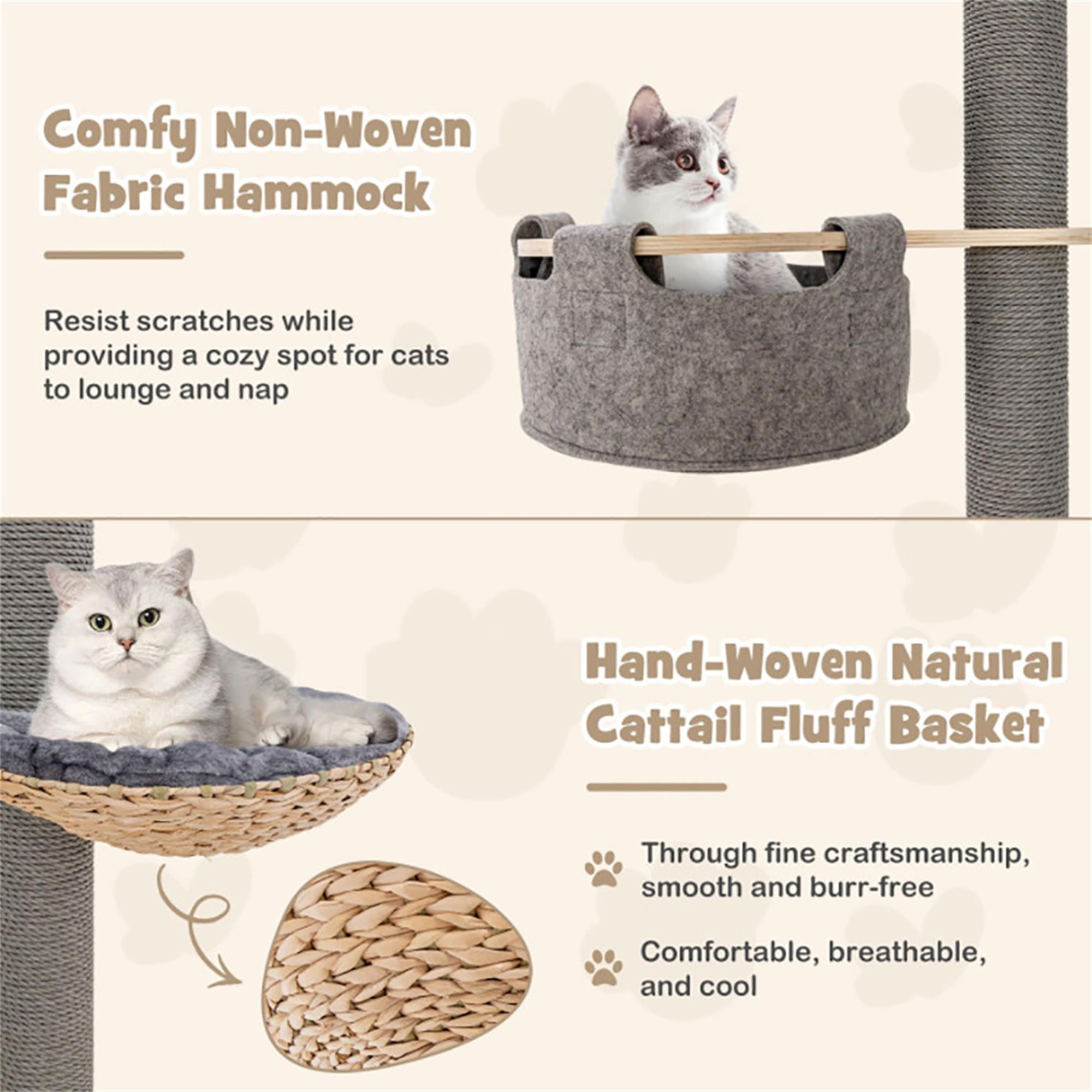 Pefilos 93"-107" Adjustable Height Floor to Ceiling Cat Tree Tower with 4-Tiers for Climbing, Modern Cat Tree for Indoor Cats, Gray Pefilos 93"-107" Adjustable Height Floor to Ceiling Cat Tree Tower with 4-Tiers for Climbing, Modern Cat Tree for Indoor Cats, Gray