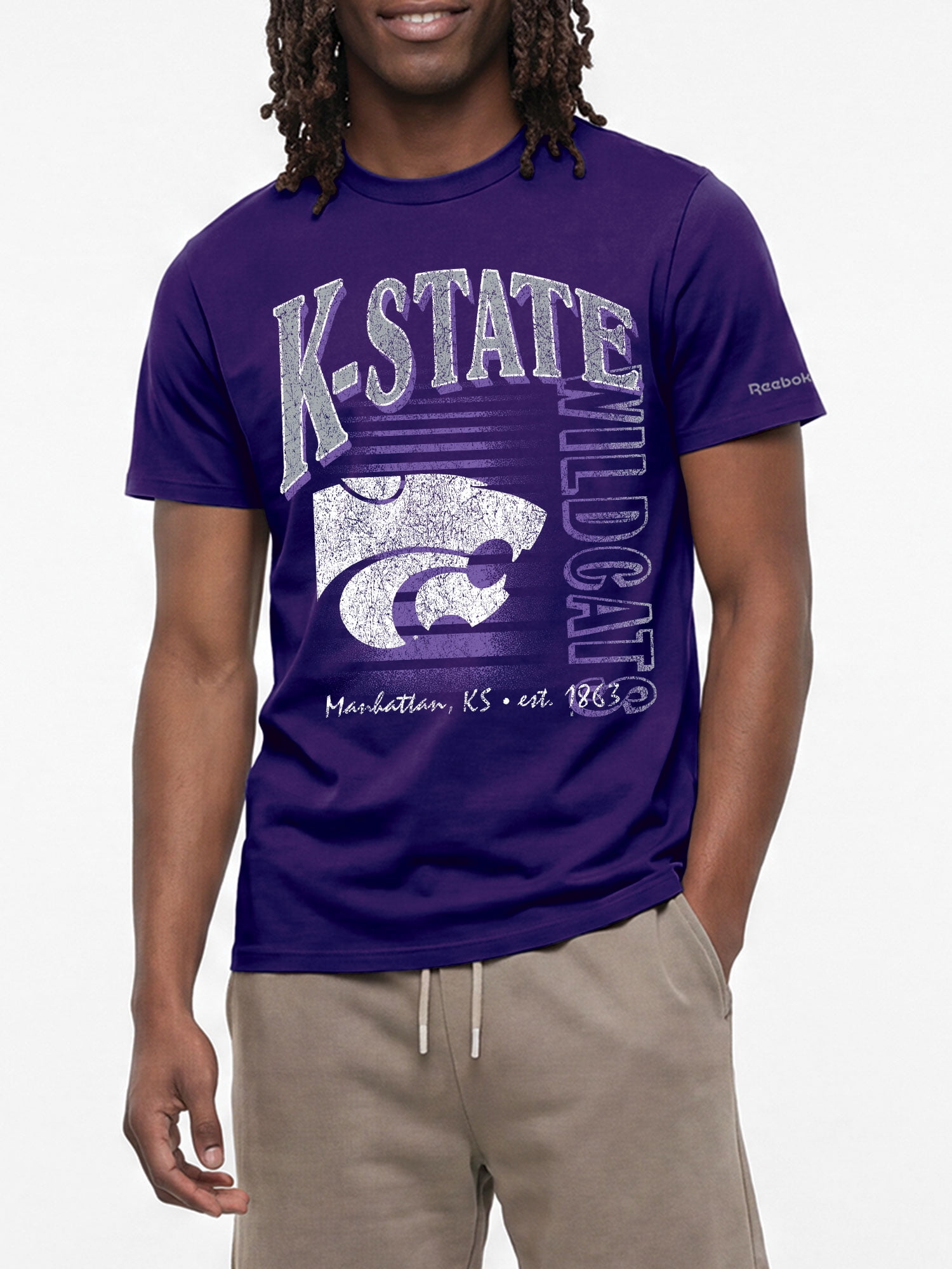 Kansas State Wildcats Reebok Mens Crew Neck Short Sleeve T-Shirt