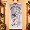 thumbnail image 3 of Spencer 84"x40" Christmas Lace Window Curtains, Snowman Door Curtains Panel with 20 LED Lights + 2 AA Batttery for Home Bedroom Xmas Party Holiday Decor, 3 of 8