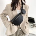 thumbnail image 4 of 2 en 1 Bolsos Cruzados Cintura Cuero para Mujer Pecho Diseñador Con Correa Ancha (negro), 4 of 9