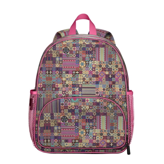 Boho Bohemia Flower Backpack Backpack for School,Cute School Bag,Schoolbag with Adjustable Shoulder Straps & Padded Back,13.8"x11.4"x6"
