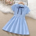 thumbnail image 3 of Posijego Girls Uniform Dresses Cotton Short Sleeve School Uniforms Summer Casual A-Line Mini Dresses 5-12 Years, 3 of 9
