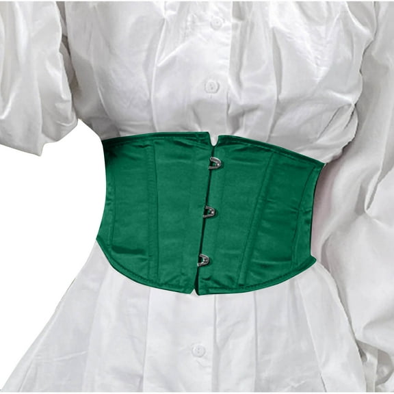 Generic Corset Steel Boned Corset Womens Underbust Waspie Corset Heavy Duty Cincher Short Torso Corset