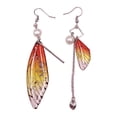 thumbnail image 1 of CNKOO Fairy Cicada Butterfly Wings Earrings Fantasy Tassel Jewelry Gradient Colorful Rhinestone Sequins Long Drop Earrings, 1 of 3
