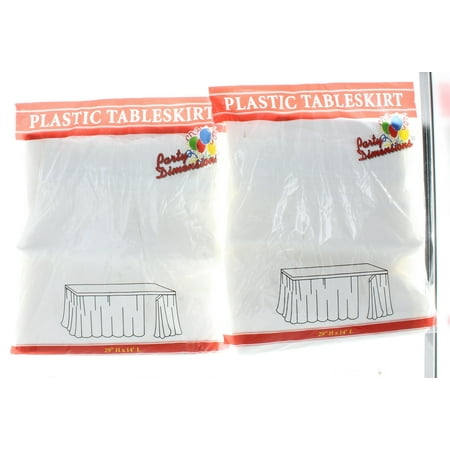 - Lot of 2 White Table Skirts 29