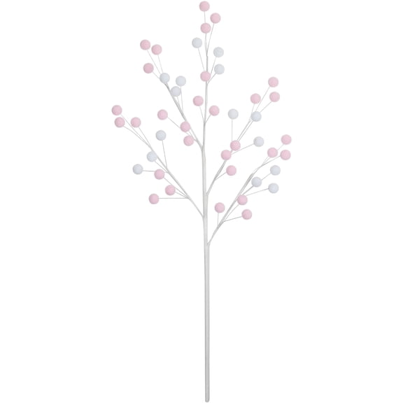 Northlight 24" Pink and White Pom Pom Christmas Spray
