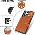 thumbnail image 2 of Allytechgroup Wallet Case for Samsung Galaxy S24 Ultra with Card Slots, RFID Blocking Ring Holder Kickstand Bumper Anti-Scratch Slim Phone Case Cover for Galaxy S24 Ultra, Brown, 2 of 8