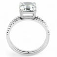 thumbnail image 4 of Womens Rings Silver Princess Cut Squared Stainless Steel Ring with Cubic in Clear, 4 of 5