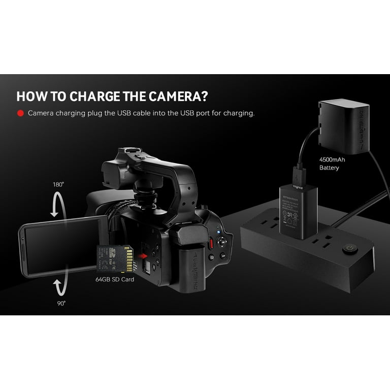 4K UHD Video Camera for  Vlogging Live Streaming Build-in Fill Light  with
