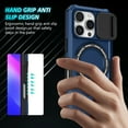 thumbnail image 3 of Allytechgroup Magnetic For iPhone 15 Pro Max Case with Ring, [1x Screen Protector] [Slide Camera Cover] Military Grade Drop Protection Back Cover For iPhone 15 Pro Max, Royalblue, 3 of 10