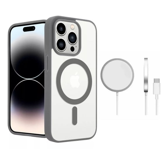 Funda para Iphone Magsafe Uso Rudo MR. GADGETS Cargador Inalámbrico Iphone 13 pro max Titanio