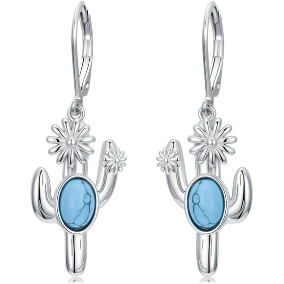 JKR Cowgirl Earrings Western Earrings for Women Sterling Silver Turquoise Dangle Drop Western Jewelry for Women Birthday Gifts for Her