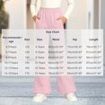 thumbnail image 3 of Spazoro Girls Flare Pants with Pockets, Elastic Waist Loose Fit Stretchy Solid Color Flare Leg Warm Casual Trousers for Daily Wear Pink Size 10, 3 of 8