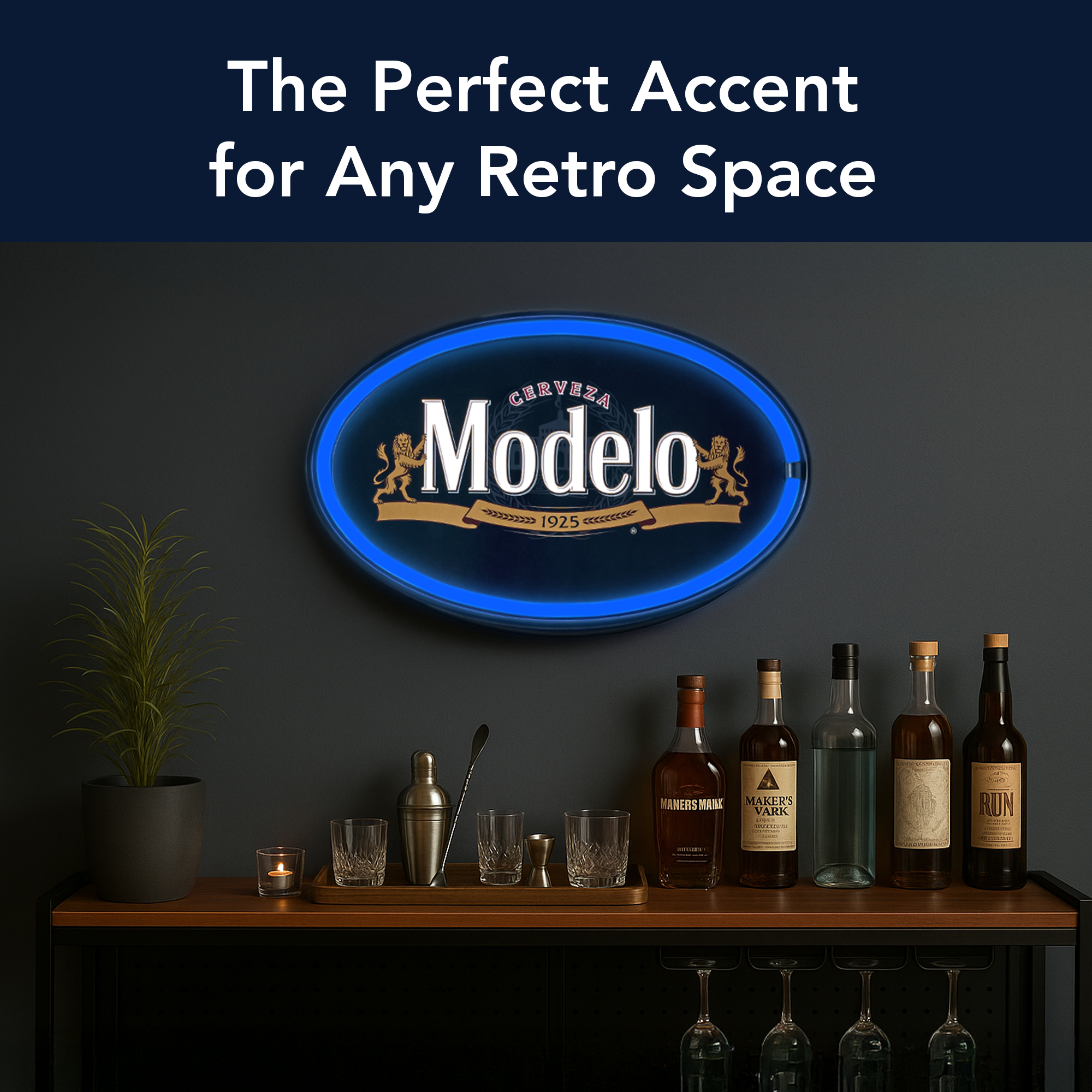 Officially Licensed Modelo Oval Neon LED Rope Wall Decorative Sign (16"x10")