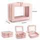 thumbnail image 2 of Organizador de maquillaje Aveniee XL transparente de doble capa rosa para mujer, 2 of 7