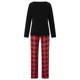 thumbnail image 4 of Pijamas navideños familiares a juego, camiseta de manga larga con estampado de árbol y pantalones a cuadros. Ropa de dormir para estar en casa., 4 of 10