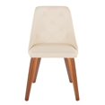 thumbnail image 5 of Carson Carrington  Arvika Chair with Bent Wood Legs (Set of 2) Cream Faux Leather/Walnut Wood, 5 of 9