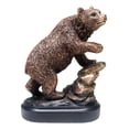 thumbnail image 5 of Grizzly Bear Climbing On River Rock Statue 6.25"Tall Bronze Electroplated Resin, 5 of 8
