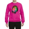 thumbnail image 2 of Lion Paint Art Splatter Abstract Art Animal Lover Unisex Crewneck Graphic Sweatshirt, Fuschia, 2XL, 2 of 3