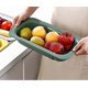 thumbnail image 1 of Foldable Expandable Kitchen Sink Colander, Adjustable Silicone Portable Sink Strainer, Foldable Washing Fruit Vegetable Noodle Basket (Green), 1 of 5