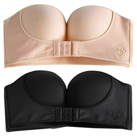 

Strapless Pushup Bras Front Buckle Lift Bra Women Upwingsbra Wireless Non Slip Front Hook Underwear Bra Padded Panties