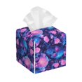 thumbnail image 1 of Fotbe Blue Skull Rose Porta Pañuelos Decorativo de Cuero, Caja Cuadrada Moderna para Pañuelos Faciales, Organizador y Dispensador 5x5x5'', 1 of 7