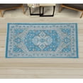 thumbnail image 1 of Ethnic Decorative Rug, Folk Tribal Shapes with Monochrome Design in Grunge Weathered Effects, Quality Carpet for Bedroom Dorm and Living Room, 6 Sizes, Dark Sky Blue, by Ambesonne, 1 of 1