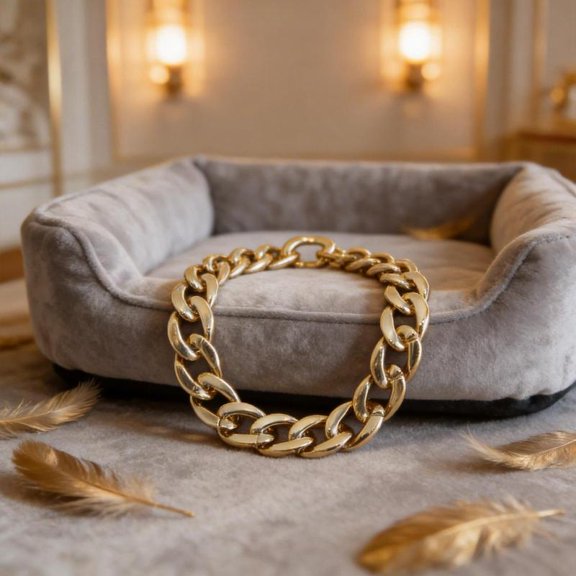 Zeiwohndc Popular Gold Chain Collar Pet Cats Dog Photography Props Necklace Pet Jewelry