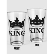 Crown King Pint Glass -Smartprints Designs, 16 oz Transparent Glass